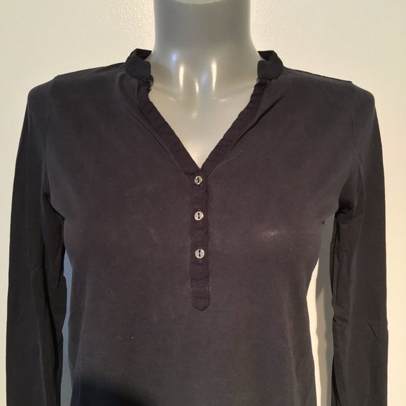 MASSIMO Duitti Long Sleeve Button Front V-Neck Top - Picture 4 of 11